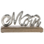 Schriftzug Moin Möwe Dekoschriftzug Mangoholz Aluminium Holz Silber 23x11x5 cm