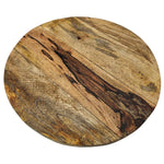Servierplatte Dekoteller Mangoholz Kerzenbrett rund Holz braun Metall Fuß B-WARE