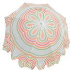 Sonnenschirm Strandschirm UV 30+ Balkonschirm grün blau Kreise Streifen