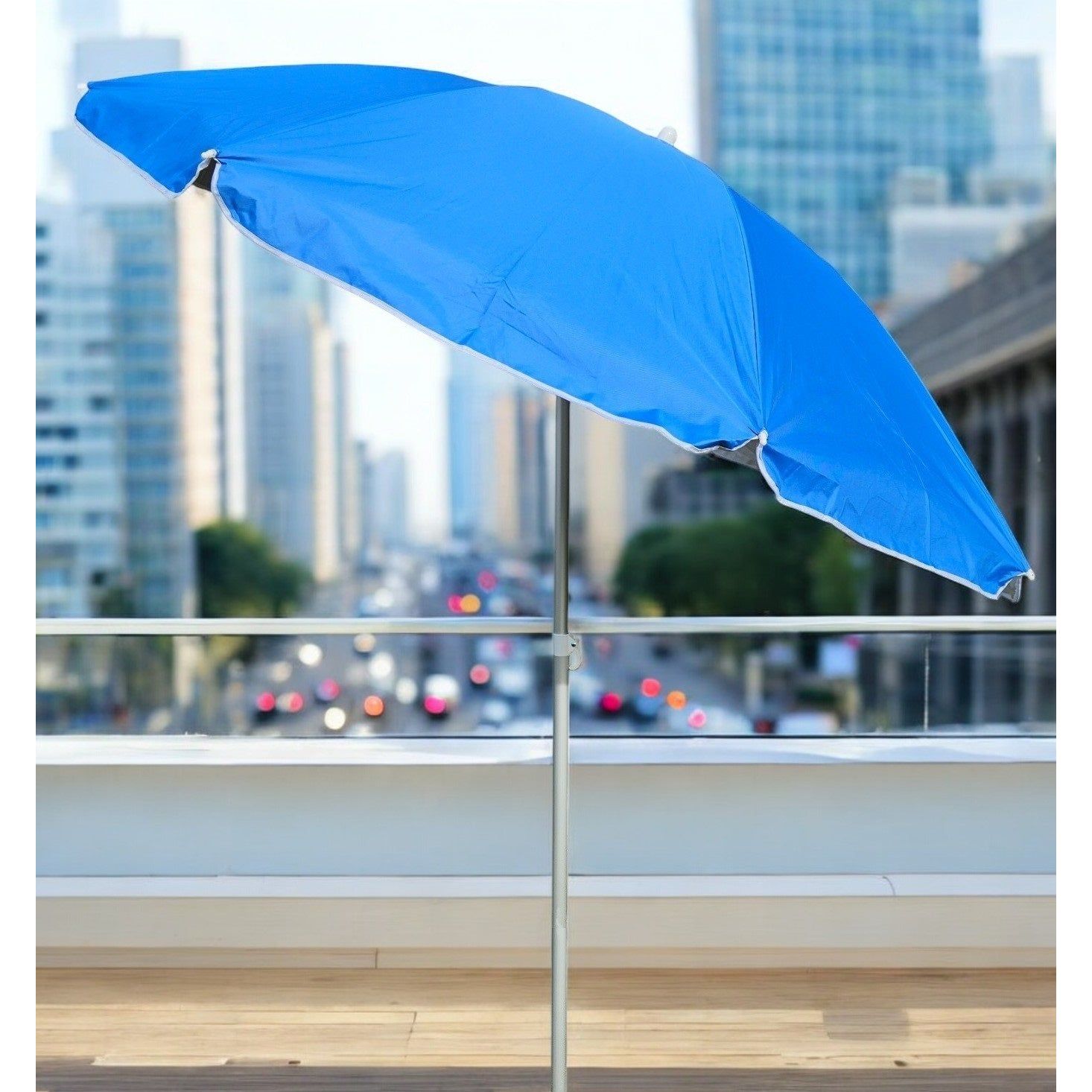 Sonnenschirm Strandschirm Strand Reise Stabil UV Schutz UPF 50+ blau 170 cm