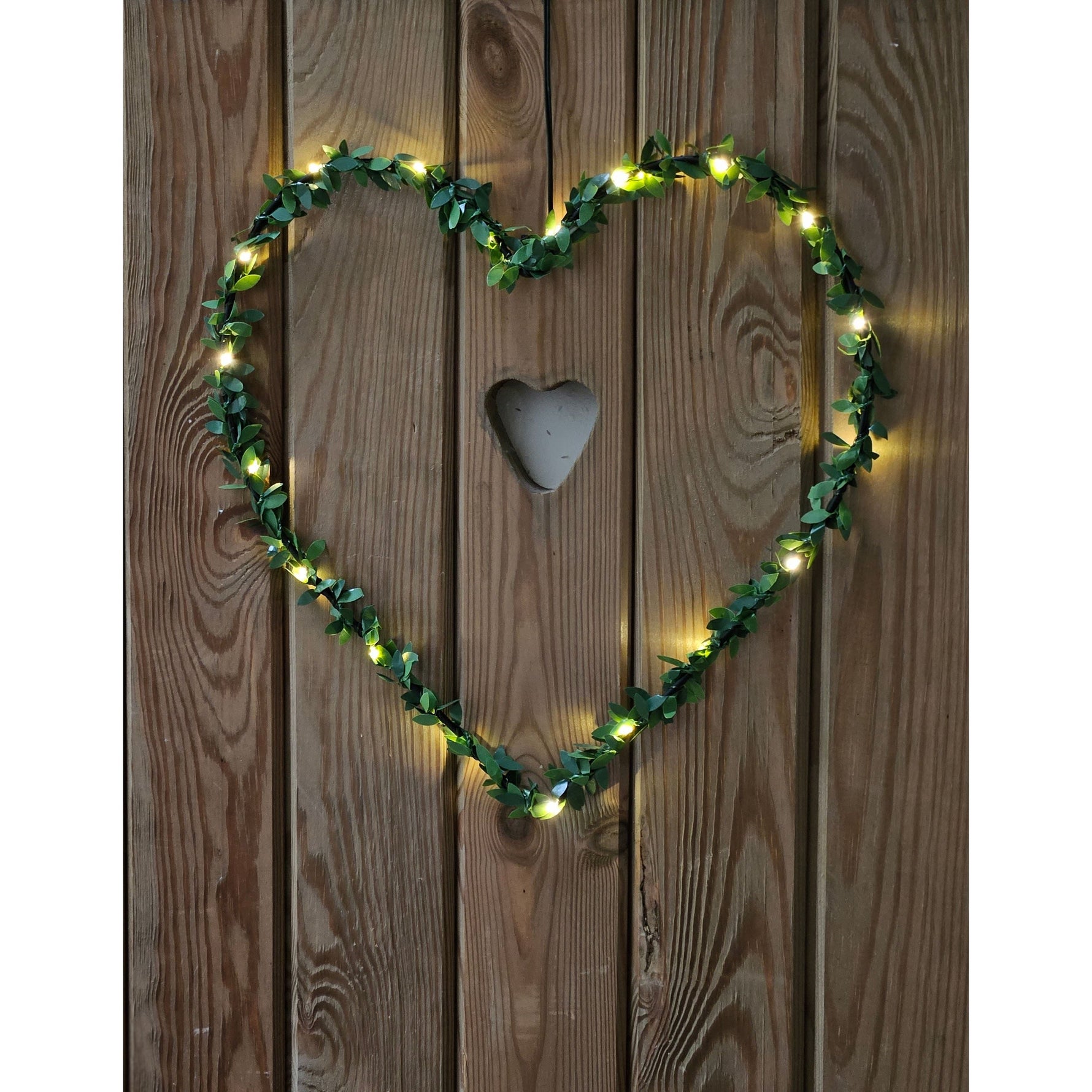 Herz Stern Fenster LED Silhouette Warmweiß Weihnachtsbeleuchtung 30cm Deko grün