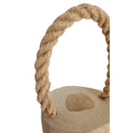 Türstopper Teakholz Boden Türpuffer Holzstamm Holz Kordelgriff Natur Ø 13 cm