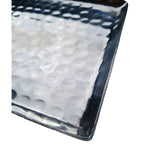 Tablett silber Metall Hammerschlag Deko modern Metalltablett 45x15 cm B-WARE