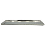 Tablett Deko Metall 44x13 cm silber Kerzentablett Dekotablett Dekoschale rechteckig