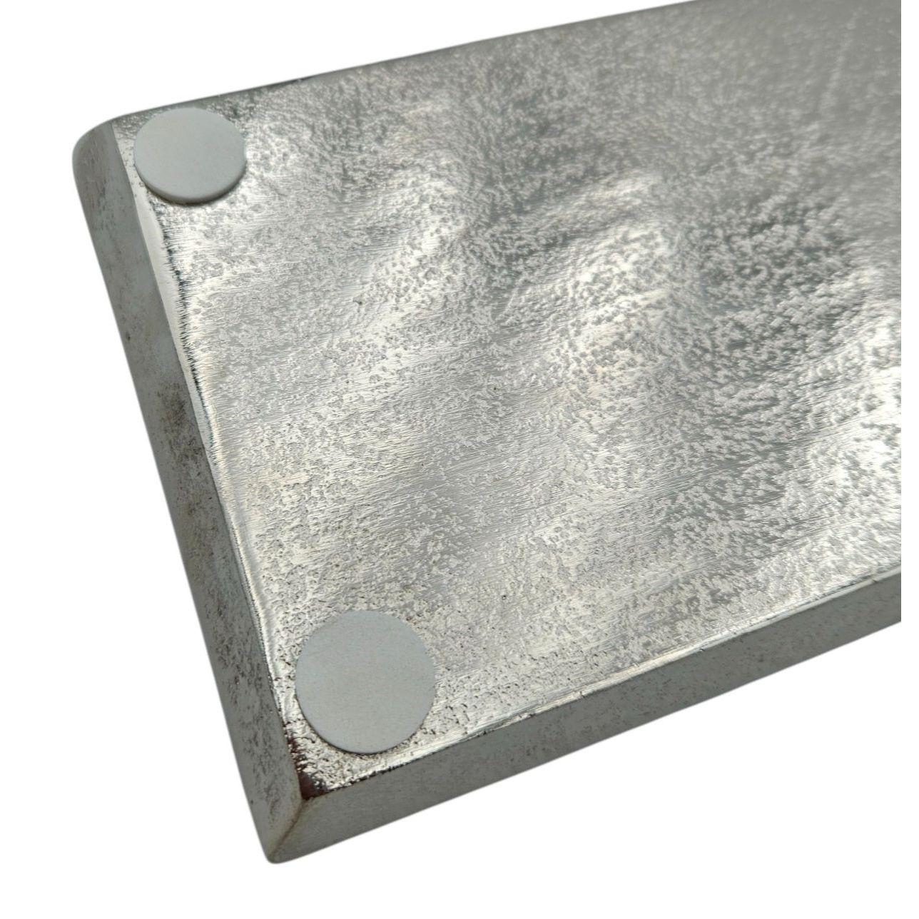 Tablett Deko Metall 44x13 cm silber Kerzentablett Dekotablett Dekoschale rechteckig