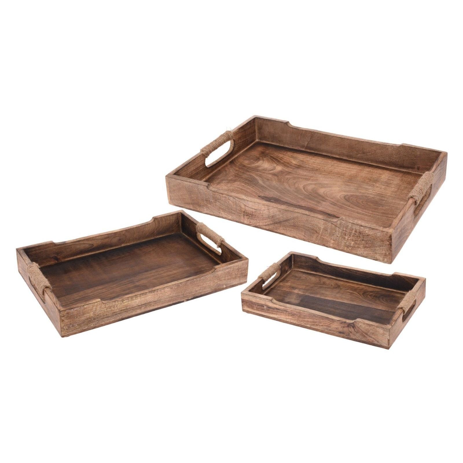 Tablett Serviertablett Holz Mango braun Holztablett Deko Dekotablett dunkelbraun