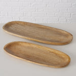 Serviertablett Holz groß Mangoschale Dekoteller Tablett Mangoholz Schale Deko