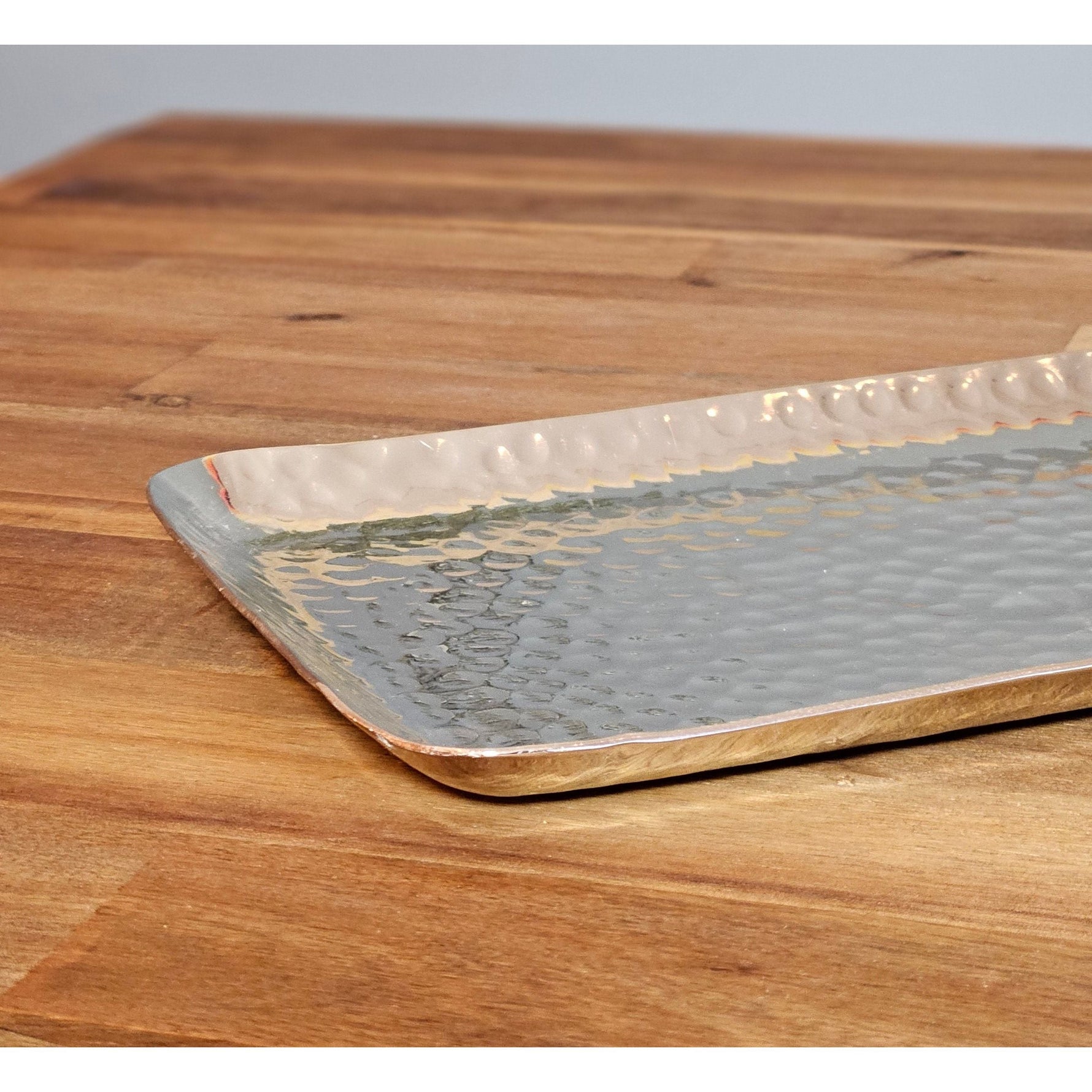 Dekotablett Dekoschale Metall silber Deko Tischdeko Schale Tablett 45 cm B-WARE