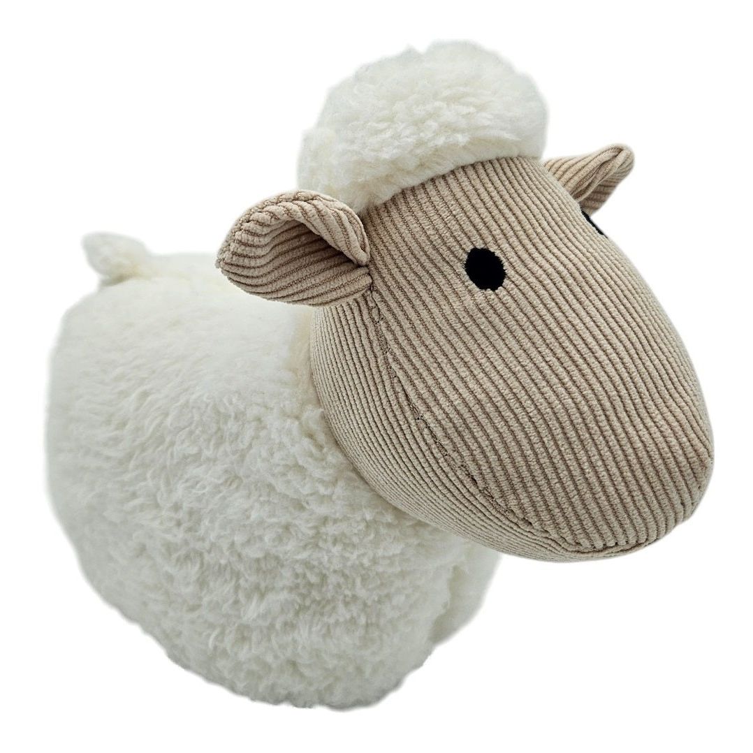 Türstopper Türsack Schaf Kuh Hund Türpuffer für Boden Stoff und Sand weiß beige