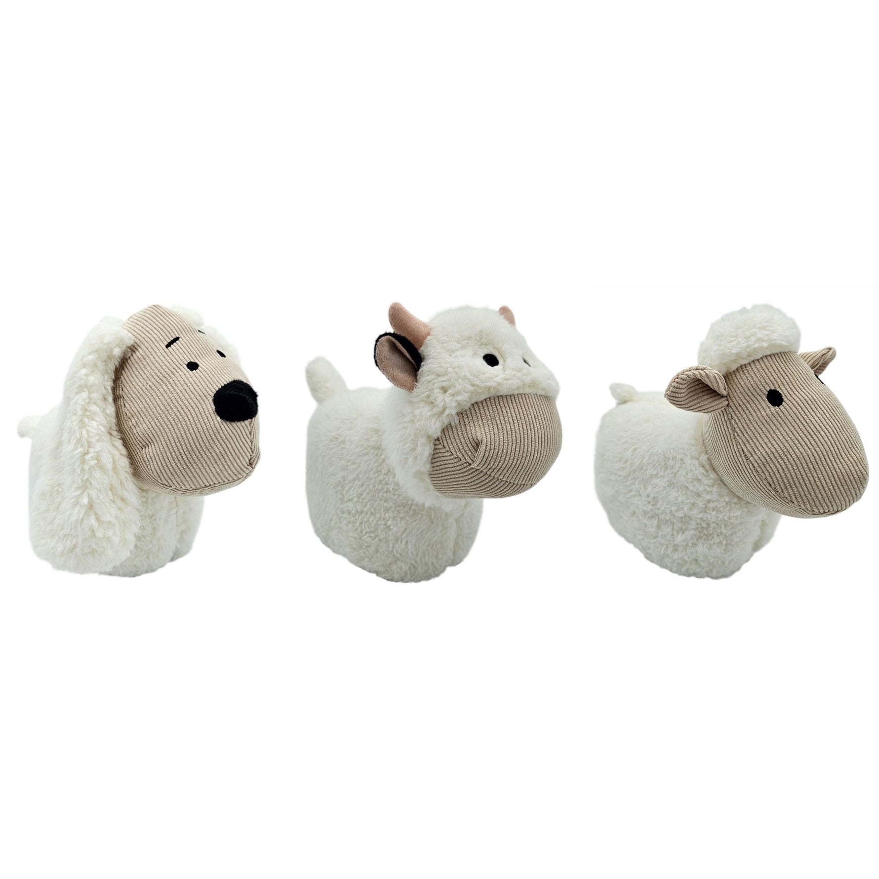 Türstopper Türsack Schaf Kuh Hund Türpuffer für Boden Stoff und Sand weiß beige