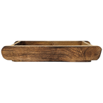 Holzkiste Ziegelform Mangoholz Ziegelsteinform Kiste Landhaus Holz Kasten klein 30x9 cm
