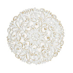 Ornament Holzbild Wandornament Holz shabby weiß Landhaus Dekoration Mandala Deko