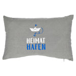 Kissen Dekokissen grau Maritim mit Füllung 47x28 cm Ahoi Hafen Zierkissen Boot Anker