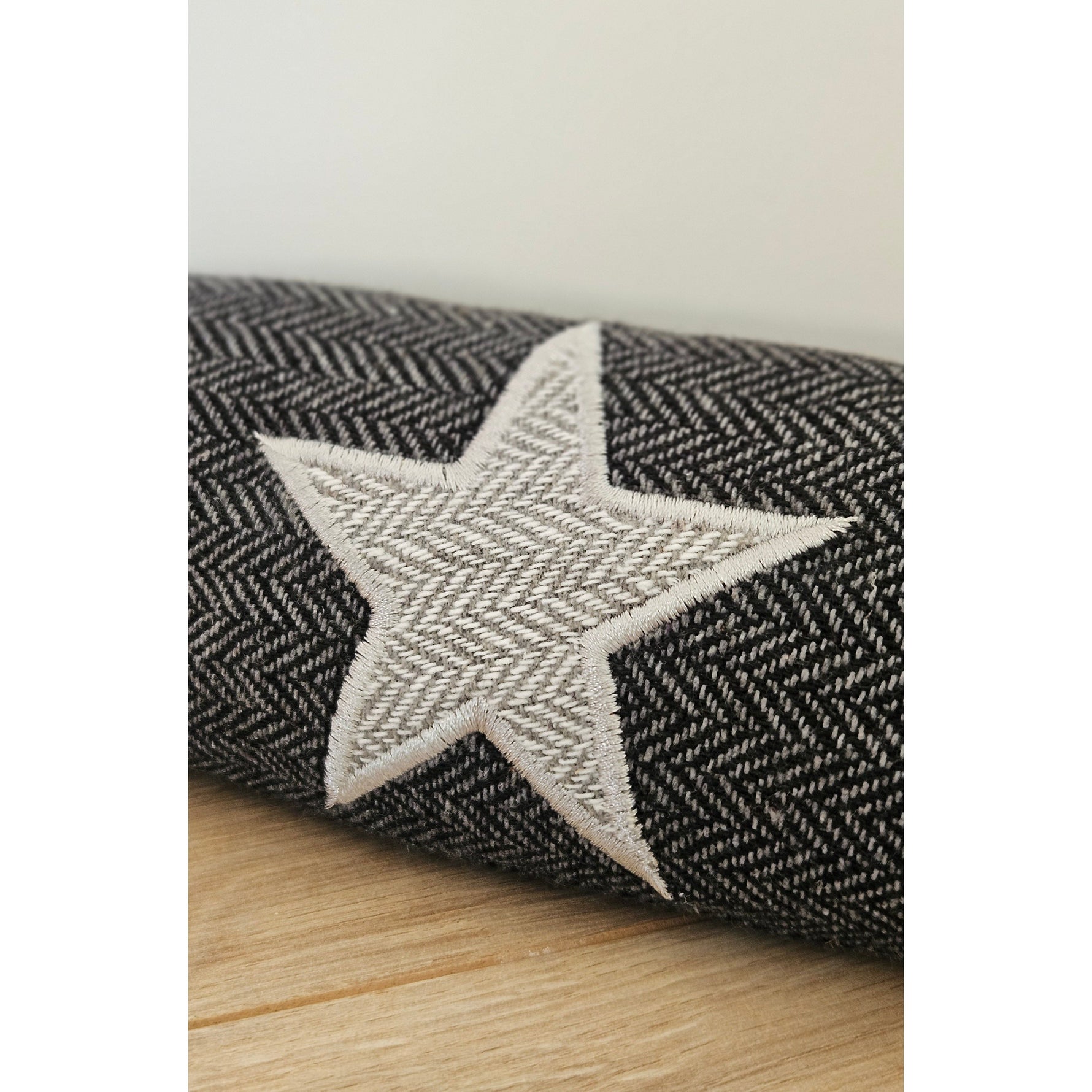 Zugluftstopper Windstopper Türdichtung Türvorleger Stern grau 90x10 cm
