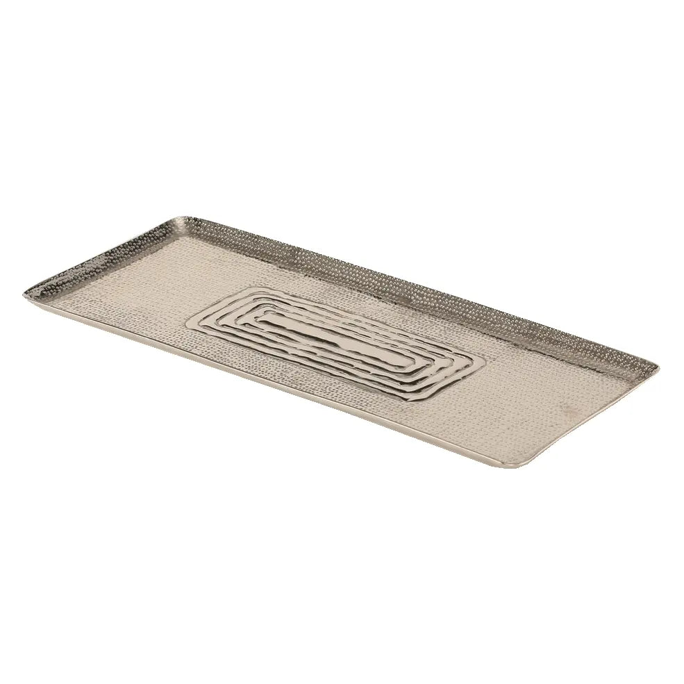 Tablett Dekotablett Dekoschale silber Metall Deko Kerzentablett 55 cm