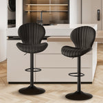MainMall Barhocker-Set (2 Stück), moderne drehbare Barstühle in Thekenhöhe mit hoher Rückenlehne, einfache Montage in 3–5 Minuten