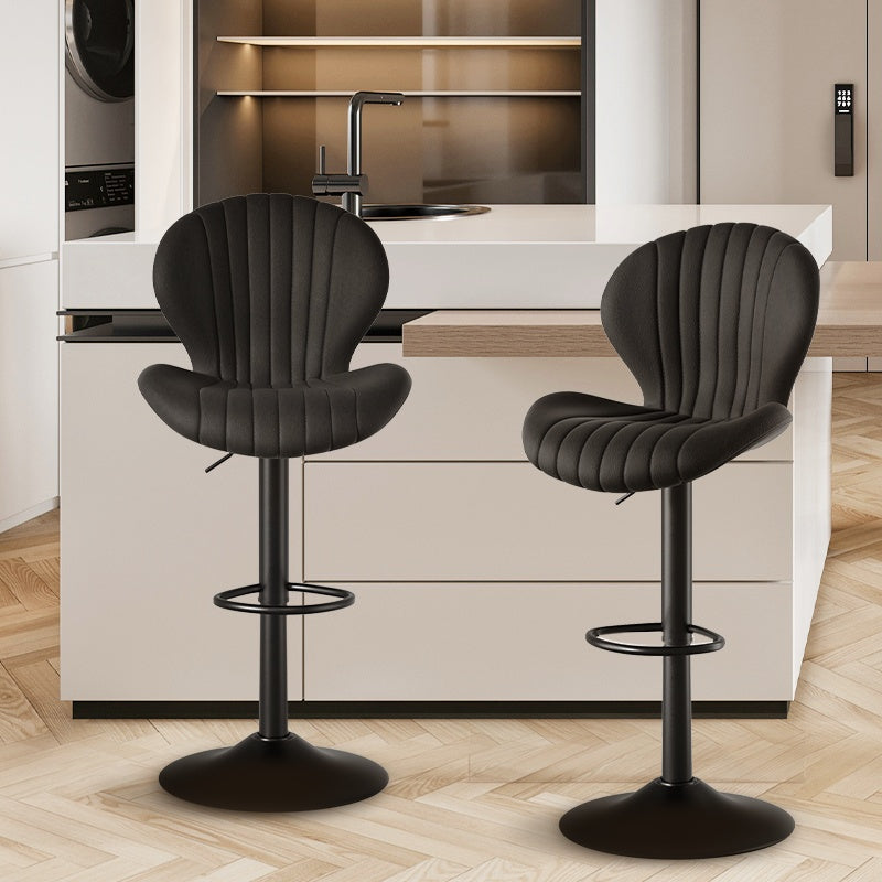MainMall Barhocker-Set (2 Stück), moderne drehbare Barstühle in Thekenhöhe mit hoher Rückenlehne, einfache Montage in 3–5 Minuten