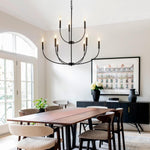 Nine Light Black Chandelier For Entryway Modern Farmhouse