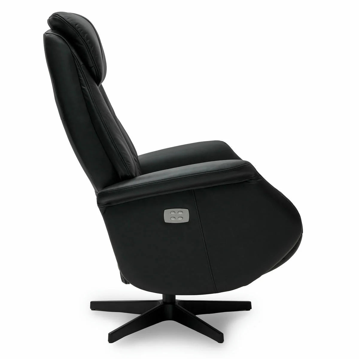 FURNHOUSE Bonanza Elektrischer Relaxsessel - Echtleder Schwarz