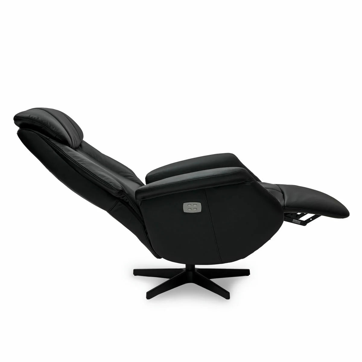FURNHOUSE Bonanza Elektrischer Relaxsessel - Echtleder Schwarz