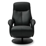 FURNHOUSE Bull Elektrischer Relaxsessel - Echtleder Schwarz