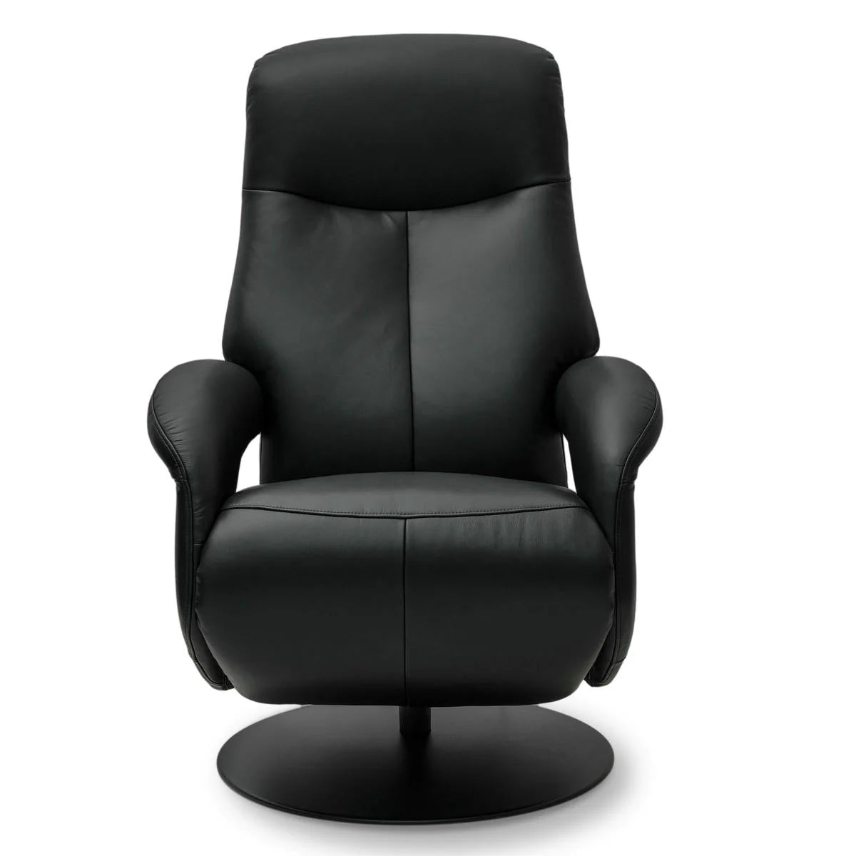 FURNHOUSE Bull Elektrischer Relaxsessel - Echtleder Schwarz