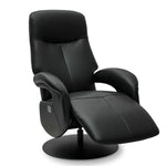 FURNHOUSE Bull Elektrischer Relaxsessel - Echtleder Schwarz