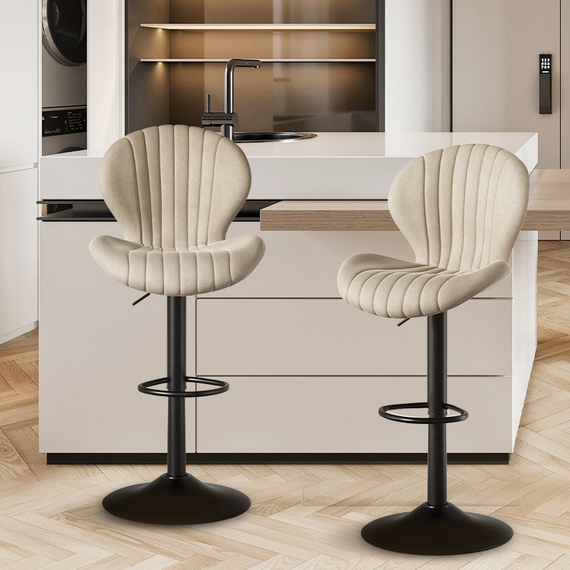 MainMall Barhocker-Set (2 Stück), moderne drehbare Barstühle in Thekenhöhe mit hoher Rückenlehne, einfache Montage in 3–5 Minuten