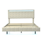 MainMall Doppelbett mit Leinenbezug