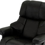 FURNHOUSE Crown Manueller Relaxsessel mit Fußhocker - Echtleder/PVC Schwarz
