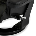 FURNHOUSE Crown Manueller Relaxsessel mit Fußhocker - Echtleder/PVC Schwarz