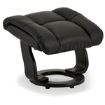 FURNHOUSE Crown Manueller Relaxsessel mit Fußhocker - Echtleder/PVC Schwarz
