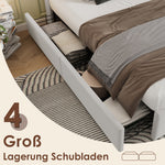 MainMall Metallbettgestell mit Samtbezug
