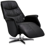 FURNHOUSE Delta Manueller Relaxsessel - Echtleder/PVC Schwarz
