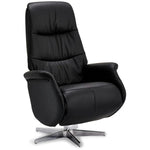 FURNHOUSE Delta Manueller Relaxsessel - Echtleder/PVC Schwarz