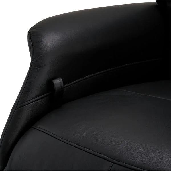 FURNHOUSE Delta Manueller Relaxsessel - Echtleder/PVC Schwarz