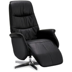 FURNHOUSE Delta Manueller Relaxsessel - Echtleder/PVC Schwarz