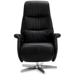 FURNHOUSE Delta Manueller Relaxsessel - Echtleder/PVC Schwarz