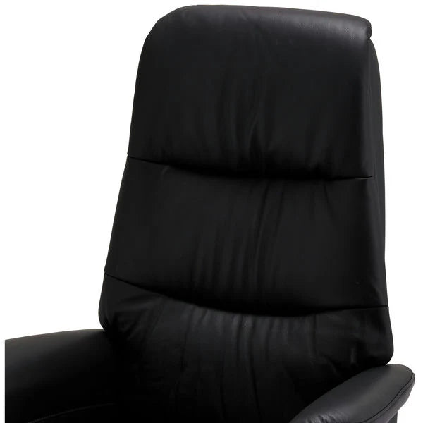 FURNHOUSE Delta Manueller Relaxsessel - Echtleder/PVC Schwarz