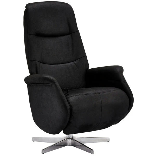FURNHOUSE Delta Manueller Relaxsessel - Stoffbezug Schwarz