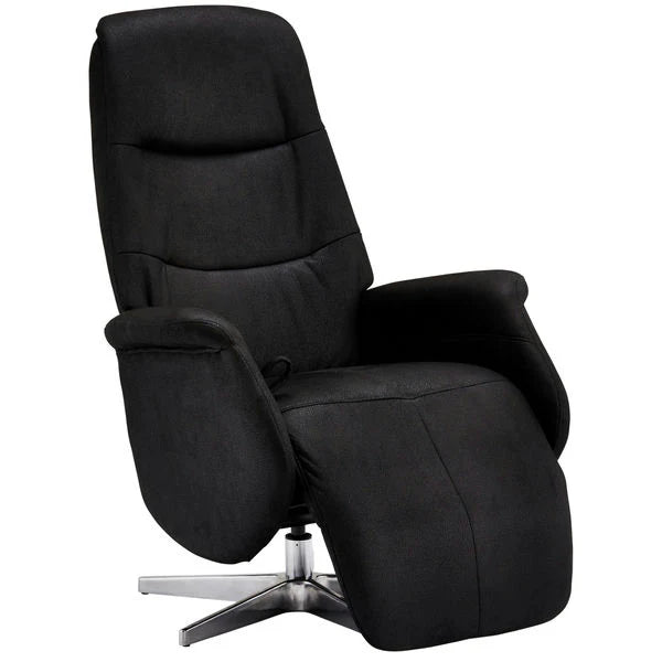 FURNHOUSE Delta Manueller Relaxsessel - Stoffbezug Schwarz