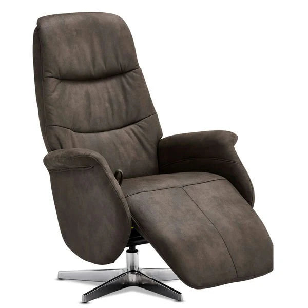 FURNHOUSE Delta Manueller Relaxsessel - Stoffbezug Taupe Grau