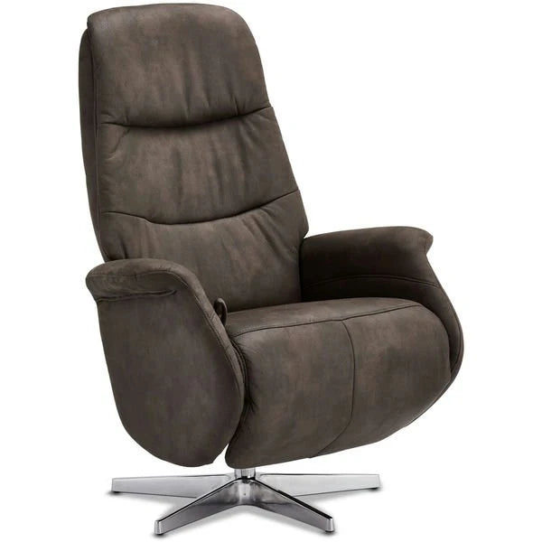 FURNHOUSE Delta Manueller Relaxsessel - Stoffbezug Taupe Grau