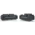 FURNHOUSE Detroit 3-Sitzer Sofa - Stoffbezug Grau