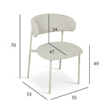 FURNHOUSE Diana Esszimmerstühle 2er Set - Bouclé-Stoff Beige