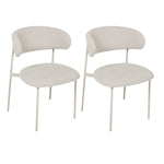 FURNHOUSE Diana Esszimmerstühle 2er Set - Bouclé-Stoff Beige
