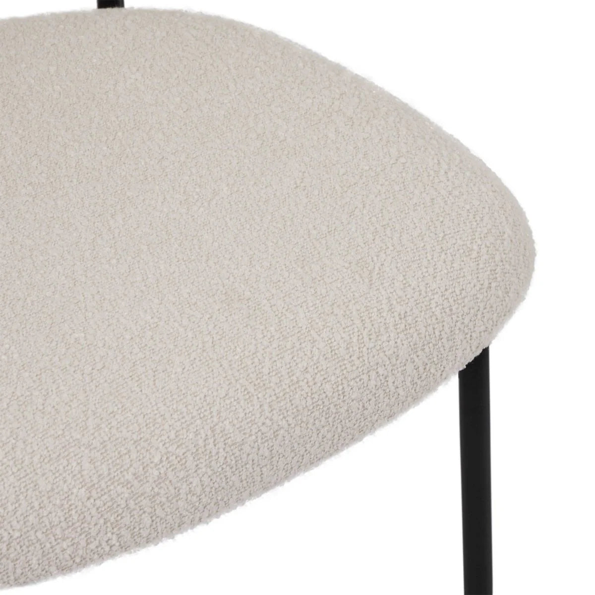 FURNHOUSE Diana Esszimmerstühle 2er Set - Bouclé-Stoff Weiß
