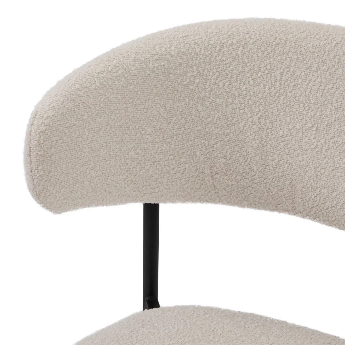 FURNHOUSE Diana Esszimmerstühle 2er Set - Bouclé-Stoff Weiß
