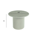 FURNHOUSE Easy Couchtisch Rund ø60 cm - Marmoroptik & Lamellenoptik Grau