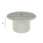 FURNHOUSE Easy Couchtisch Rund ø80 cm - Marmoroptik & Lamellenoptik Grau